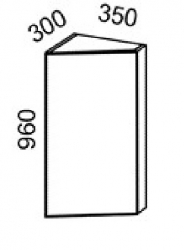 Шкаф навесной конечный элемент  30 гр h 960